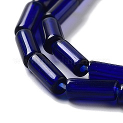 手作りのネパールランプワークビーズ  コラム  ダークブルー  10.5~11.5x4~6mm  穴：1.6mm  約61個/連  26.18''（66.5センチメートル）&nbsp;LAMP-Z008-02C