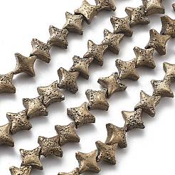 Electroplated Natural Lava Rock Beads Strands&nbsp;G-A251-C01-01B