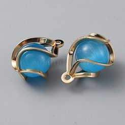 Resin Imitation Cat Eye Pendants&nbsp;KK-WH0045-78B-02