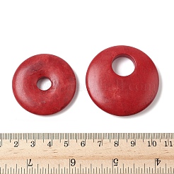 合成ターコイズペンダント  染め  フラットラウンドとドーナツとピースサイン  ミックスカラー  39~54.5x5.5~10mm  穴：1.6~13.5mm&nbsp;G-R012-06