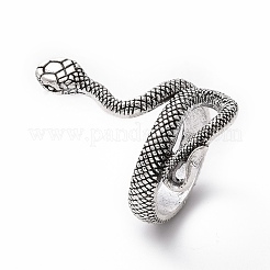 男性用スネークワイドバンドリング  パンク合金カフリング  アンティークシルバー  usサイズ7 3/4(17.9mm)  5mm&nbsp;RJEW-F126-09AS