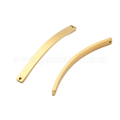 イオンプレーティング（IP）304ステンレススチールコネクタチャーム  カーブ長方形のリンク  ゴールドカラー  38.5x3x1.2mm  穴：1mm&nbsp;STAS-R117-03G-01