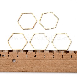 真鍮製フレームコネクター  六角  ライトゴールド  20x22.5x1mm&nbsp;X-KK-S327-03KC