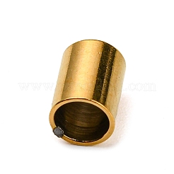 304ステンレススチールコードエンド  エンドキャップ  コラム  ゴールドカラー  5.5x4mm  内径：3.5mm&nbsp;STAS-L270-01C-G