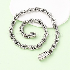 10MM 304 Stainless Steel Rope Chain Necklaces&nbsp;NJEW-C099-07A-P
