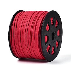 スエード調コード  フェイクレース  クリムゾン  1/8インチ（3mm）x1.5mm  約96.24~98.43ヤード（88~90m）/ロール&nbsp;LW-S028-22