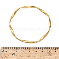 女性用304ステンレススチールツイストバングル  ゴールドカラー  内径：2-3/8インチ（6.15cm）&nbsp;BJEW-Q040-07G