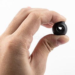 スポーツウェアラゲッジバックパックストラップ用の1穴染め鉄スプリング式環境に優しいプラスチックラウンドバックルコードトグルロックビーンズストッパー  サバイバルブレスレットの留め金  ブラック  22x18x14mm  穴：7.5x6mm&nbsp;LS-X-FIND-E004-60B-18mm