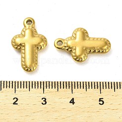 304ステンレスペンダント  クロスチャーム  14KGP本金メッキ  20x13x3.5mm  穴：2mm&nbsp;STAS-L022-110G-02