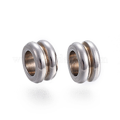 Non-Tarnish 304 Stainless Steel Grooved Beads&nbsp;LS-A-STAS-I117-16A-P