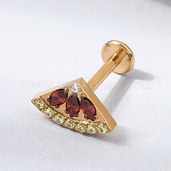 F136 Titanium Pave Cubic Zirconia Fruit Internally Threaded Labrets&nbsp;ME-CBA9828-06A-G