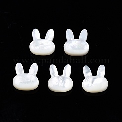 パールシェルビーズの天然な白いシェルマザーオブパール  兎  11.5x10x4mm  穴：0.8mm&nbsp;SSHEL-N032-46