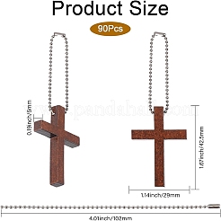 DIY Cross Wood Pendant Decoration Making Kit&nbsp;DIY-GL0004-110