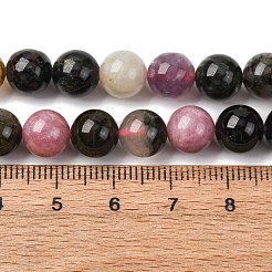 天然のマルチカラートルマリンビーズ連売り  ラウンド  8~8.5mm  穴：0.9mm  約46個/連  15.16''（38.5センチメートル）&nbsp;G-K402-A01-8mm