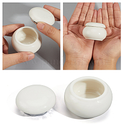 セラミック製ミニペット火葬骨壷1個  ベルベットポーチ1個付き。  ホワイト  5.75x4.3cm  容量：30ml（1.01fl.oz）&nbsp;AJEW-GF0012-42