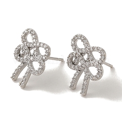 Rack Plating Brass Micro Pave Cubic Zirconia Studs Earrings&nbsp;EJEW-R162-21G