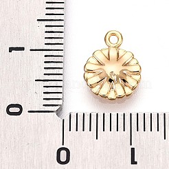 真鍮チャーム  花のチャーム  カドミウムフリー＆ニッケルフリー＆鉛フリー  18KGP本金メッキ  11x8.8x2mm  穴：1mm&nbsp;KK-T075-31G