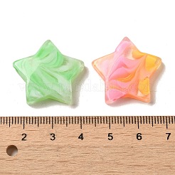 グラデーションカラー透明樹脂デコデンカボション  グリッターパウダー付き  スター  26x25x5mm&nbsp;RESI-D008-06B
