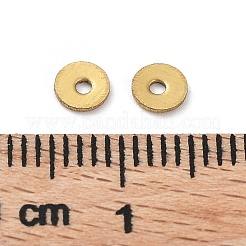 真鍮製スペーサービーズ  長持ちメッキ  ディスク  18KGP本金メッキ  4x0.5mm  穴：1mm&nbsp;KK-WH0063-07G