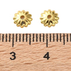 真鍮製ビーズキャップ  花  カドミウムフリー＆鉛フリー  ラックめっき  長持ちメッキ  18KGP本金メッキ  6x1.5mm  穴：1mm&nbsp;KK-C260-05G