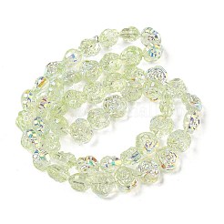 電気メッキガラスビーズセット  花  ABカラーメッキ  ライトゴールデンロッドイエロー  12.5x14x8.5mm  穴：1mm  約50~51個/連  23.46''~23.86''（59.6~60.6センチメートル）&nbsp;EGLA-K061-09A-AB03