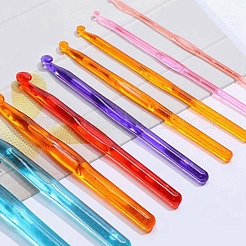 Transparent Plastic Crochet Hooks Needles&nbsp;SENE-PW0003-096