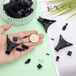 ネクタイクリップ（クリップ式ネクタイ用金具）  三角形のプラスチック製タイ クリップを含む  鉄製スプリング & キューブ & 柱パーツ & ネジ & タイ クリップ  ブラック  72個/箱&nbsp;FIND-CA0006-14