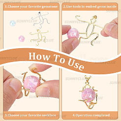 4Pcs 2 Colors Brass Pendants Cabochon Settings&nbsp;FIND-SC0017-24A