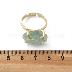 天然な混合石の指の指輪  金色のトーン真鍮の指輪  ラックめっき  usサイズ8 1/2(18.5mm)&nbsp;RJEW-B122-01G
