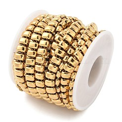 304ステンレススチール長方形リンクチェーン  ハンダ付け  スプールで  ゴールドカラー  5x8x4mm  約16.40フィート（5m）/ロール&nbsp;CHS-F021-01G