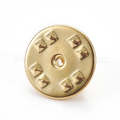 ブラスバッジラペルピンバックバタフライクラッチ  ブローチパーツ  ゴールドカラー  11.3x6mm  穴：1mm&nbsp;KK-WH0033-02G