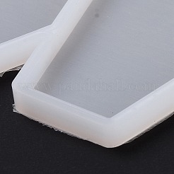 DIY棺ペンダントシリコーン型  レジン型  UVレジン用  エポキシ樹脂ジュエリー作り  ハロウィンモチーフ  ホワイト  58x49x4mm  穴：3mm  内径：46x30mm&nbsp;X-DIY-D060-15