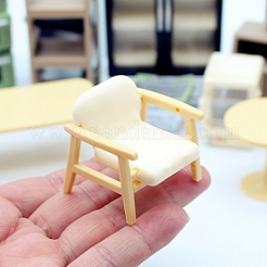 DIY ミニチュアソファチェア  リビングルームのマイクロプラスチックシーンモデル  ベージュ  36x36x36mm&nbsp;PW-WG2BAFF-01