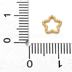 304ステンレススチールツイストリンクリング  18KGP本金メッキ  スター  7x7x1mm  内径：4.5x3.5mm&nbsp;STAS-F349-06G-06