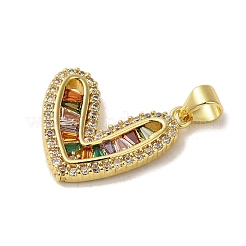 Brass Micro Pave Cubic Zirconia Pendants&nbsp;KK-C058-02G-02