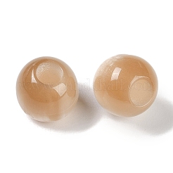 レジンヨーロピアンビーズ  大穴ビーズ  模造キャットアイ  ラウンド  ペルー  12x11.5mm  穴：4.8mm&nbsp;RESI-F055-02B