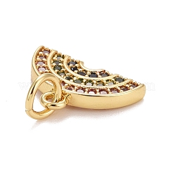 Rack Plating Brass Cubic Zirconia Pendants Findings&nbsp;KK-E275-25G