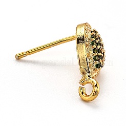 Brass Stud Earring Findings&nbsp;KK-G398-07D-G