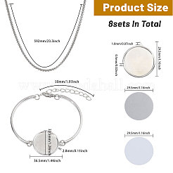 DIY Flat Round Iron & Alloy Heat Transfer Blank Necklaces & Bracelet Making Kits&nbsp;DIY-CA0006-77