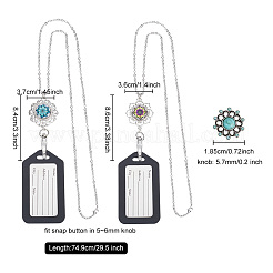 DIY Half Round with Flower Interchangeable Pendant Necklace Making Kit&nbsp;DIY-DR0001-04
