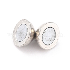 ループ付き合金マグネットクラスプ  ラウンド  プラチナ  13x8mm  穴：1.2mm&nbsp;PALLOY-P223-A01-P