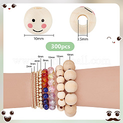 Printed Natural Wood European Beads&nbsp;WOOD-PH0002-79A