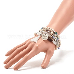 Round Bodhi Beads Stretch Bracelets Sets&nbsp;BJEW-JB07346