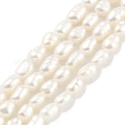 天然養殖淡水パールビーズ連売り  ライス  グレード3a+  雪  2.8~3.2mm  穴：0.3mm  約31個/連  6.69''~6.89''（17~17.5センチメートル）&nbsp;PEAR-P062-01D-X