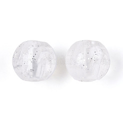 透明アクリルとグリッターパウダービーズ  ナゲット  透明  14x15x15mm  穴：7mm&nbsp;TACR-T028-66B