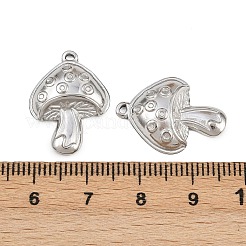 304ステンレスペンダント  きのこチャーム  ステンレス鋼色  21.5x15.5x4mm  穴：1.2mm&nbsp;STAS-L303-03P