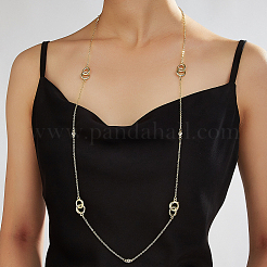 Simple Iron Double Ring Cable Chain Long Necklaces for Women&nbsp;WE4391