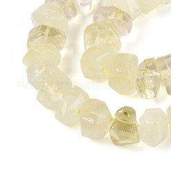 天然レモンクォーツ（加熱）ビーズ連売り  ファセットロンデル  12~16x12~16x7~12mm  穴：0.9~1.2mm  約39~44個/連  15.16~15.75インチ（38.5~40cm）&nbsp;G-N347-17A-06