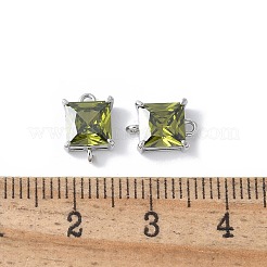 Brass Pave Cubic Zirconia Connector Charms&nbsp;KK-F892-53P-06