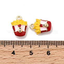 合金エナメルチャーム  ウサギの模様のフライドポテト  ゴールドカラー  ゴールド  12.5~13x9.5x5mm  穴：1.5~1.6mm&nbsp;FIND-C077-04